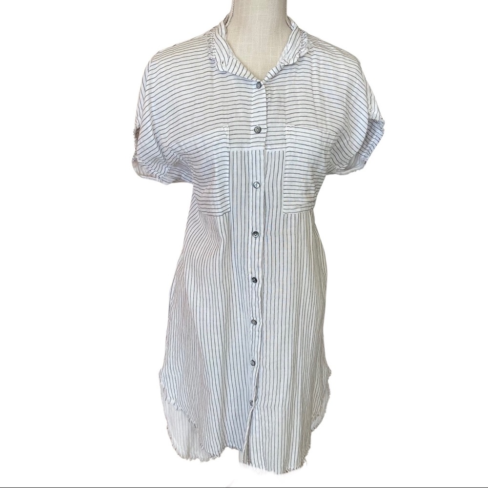 Tina Jo white maxi shirt dress size M